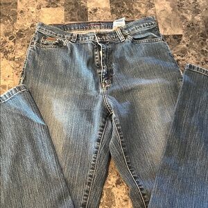 Eddie Bauer Premium Denim Jeans Women 10 Tall Medium Wash Straight Leg Stretch